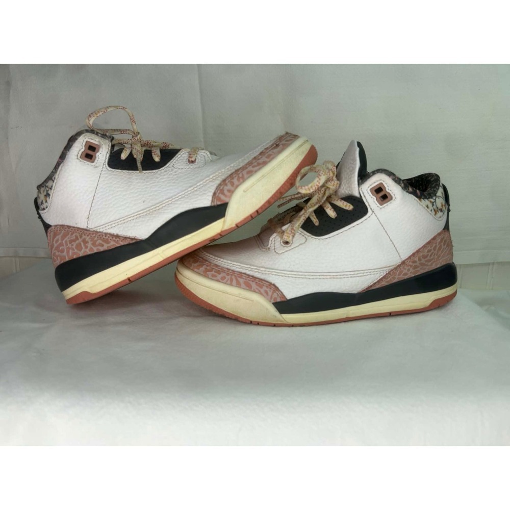 Jordan 3 Retro Hide and Sneak White Pink Floral Kids Shoes FQ9174-100 Size 3Y